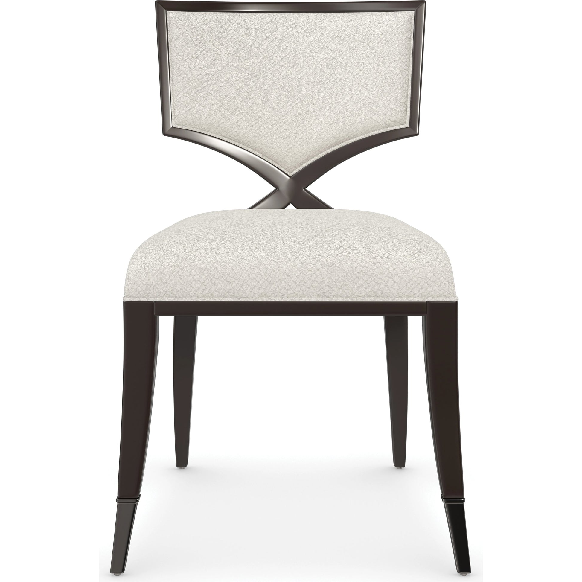 First Chair by Caracole in ivory, dark chocolate, bronze and dark chocolate. Made from birch in a modern style.