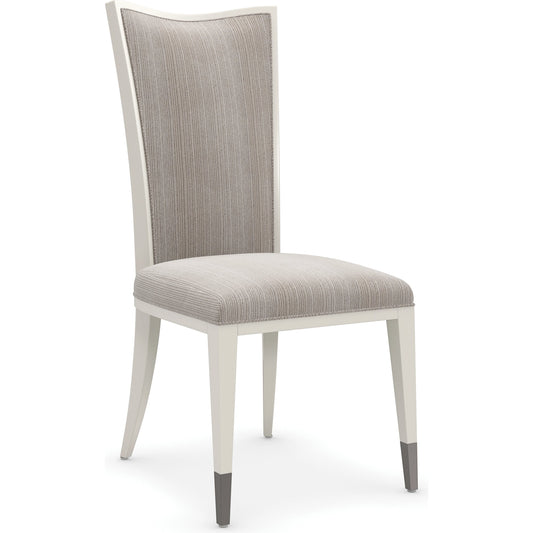 001 SI-1955776 | Additional Silo | Lady Grey Side Chair by Caracole in grey and crème de la creme. Made from birch in a modern style.