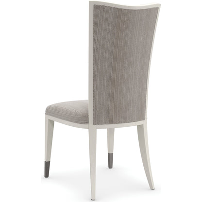 Lady Grey Side Chair by Caracole in grey and crème de la creme. Made from birch in a modern style.