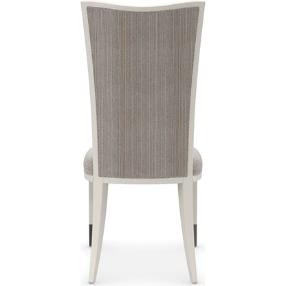 Lady Grey Side Chair by Caracole in grey and crème de la creme. Made from birch in a modern style.