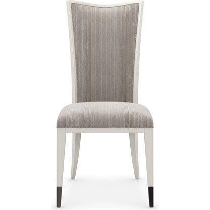 Lady Grey Side Chair by Caracole in grey and crème de la creme. Made from birch in a modern style.