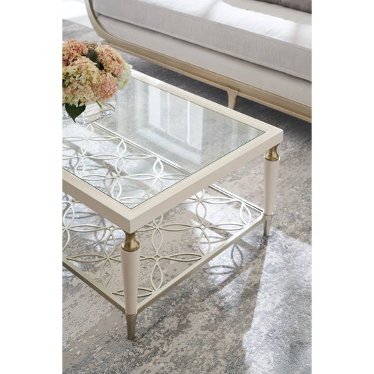 Easily Charming by Caracole in gold and creme de la crème, soft silver, gold bullion leaf. Made from birch metal in a modern style.