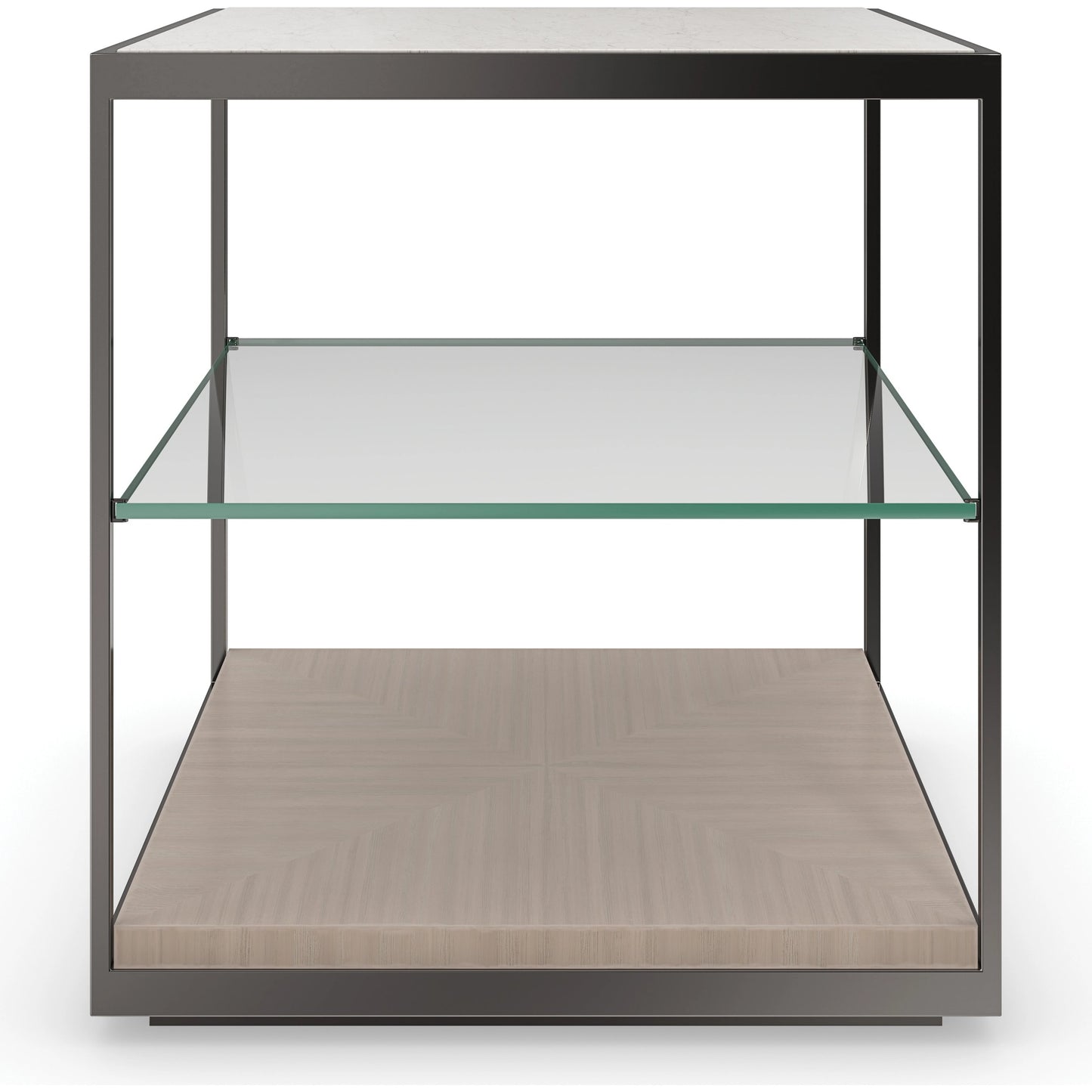 002 SI-1955789 | Additional Silo | Quadrant by Caracole in bronze and deep bronze, woodland grey. Made from metal, stone, coffee japanese sen in a modern style.
