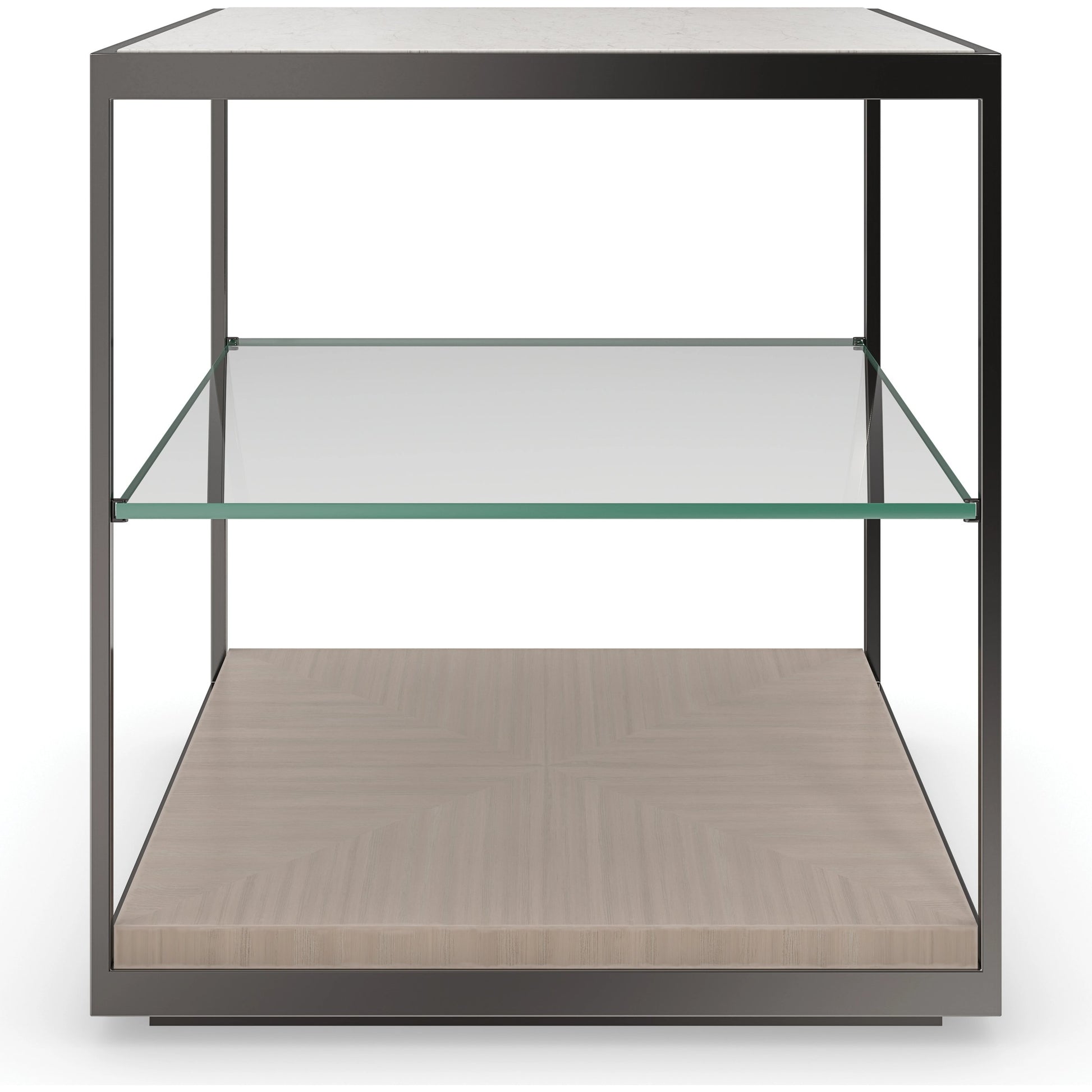 Quadrant by Caracole in bronze and deep bronze, woodland grey. Made from metal, stone, coffee japanese sen in a modern style.