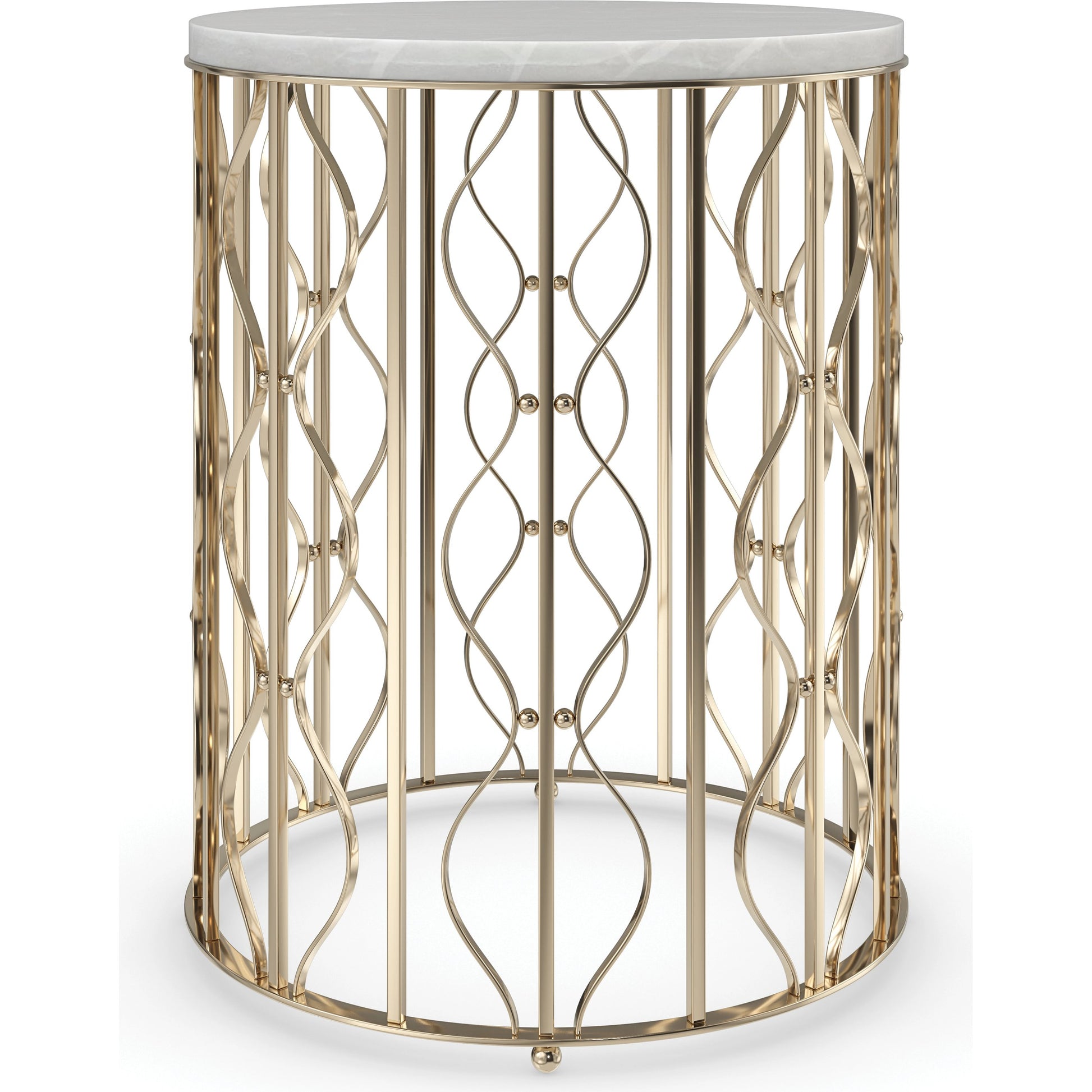 Style Spotter by Caracole in white, marble, pearl, gold and whisper of gold. Made from metal, marble in a modern style.
