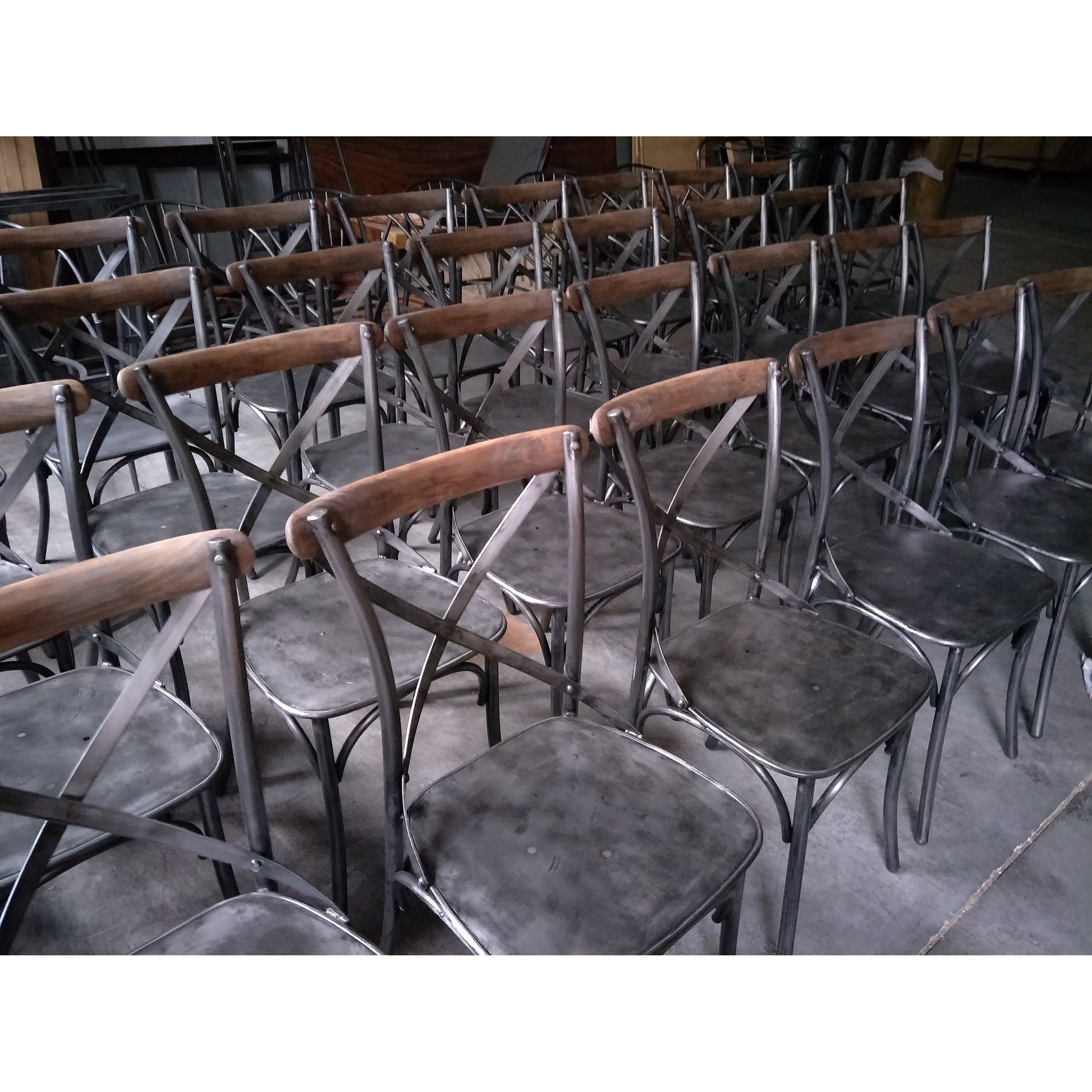 Crossback Chair (Set of 2) by LH Imports in brown. Made from metal in a cottage & farmhouse style.