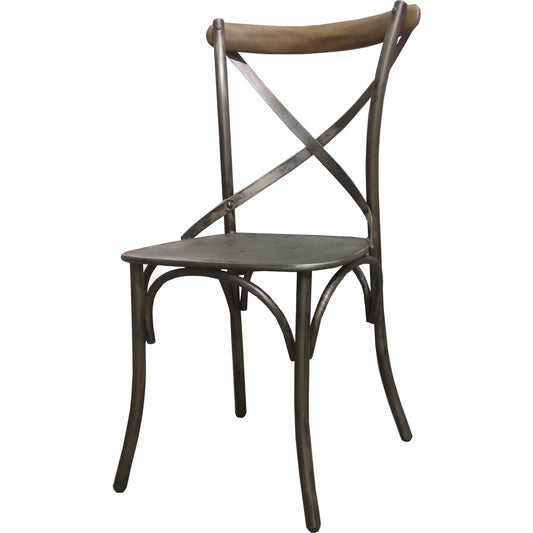 001 SR-379587 | Primary Silo | Crossback Chair (Set of 2) by LH Imports in brown. Made from metal in a cottage & farmhouse style.