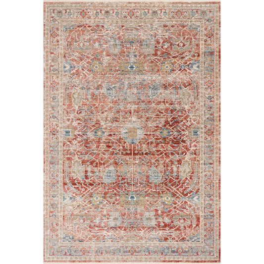 Claire CLE-01 Rug by Loloi in red, ivory. Made from 100% polyester in a traditional style.