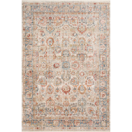 Claire CLE-02 Rug by Loloi in ivory, ocean. Made from 100% polyester in a traditional style.