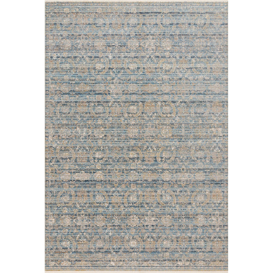 Claire CLE-03 Rug by Loloi in ocean, gold. Made from 100% polyester in a transitional style.