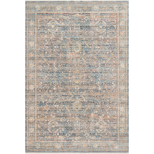 Claire CLE-06 Rug by Loloi in blue, sunset. Made from 100% polyester in a traditional style.
