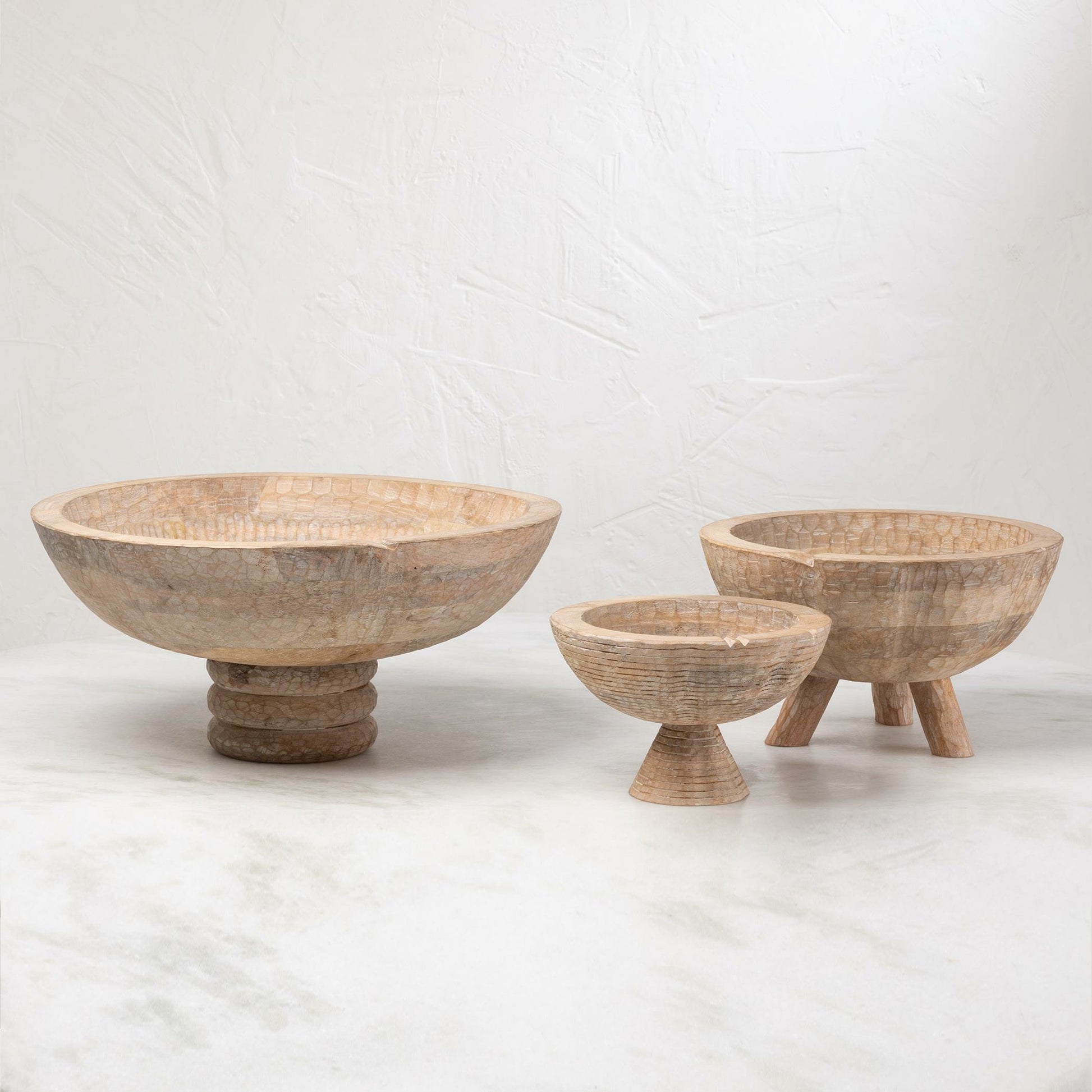 Bovet Bowl by Global Views in gray blonde. Made from mango in a eclectic & global style.