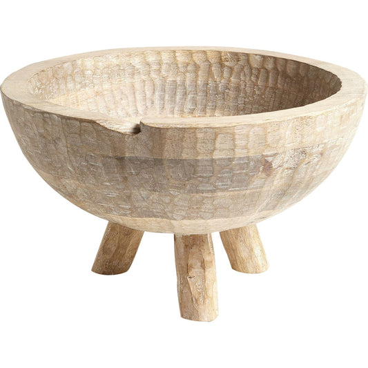 Audier Bowl by Global Views in gray blonde. Made from mango in a eclectic & global style.