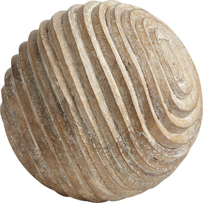 Moulard Wooden Sphere by Global Views in light gray. Made from mango in a eclectic & global style.