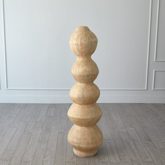Marcel Totem by Global Views in beige. Made from mdf, paper mache in a eclectic & global style.
