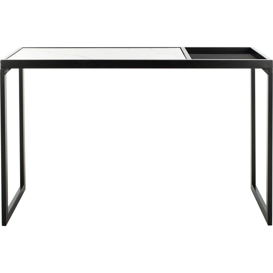 Zuri Console Table by Safavieh in white, black. Made from wood in a modern style.