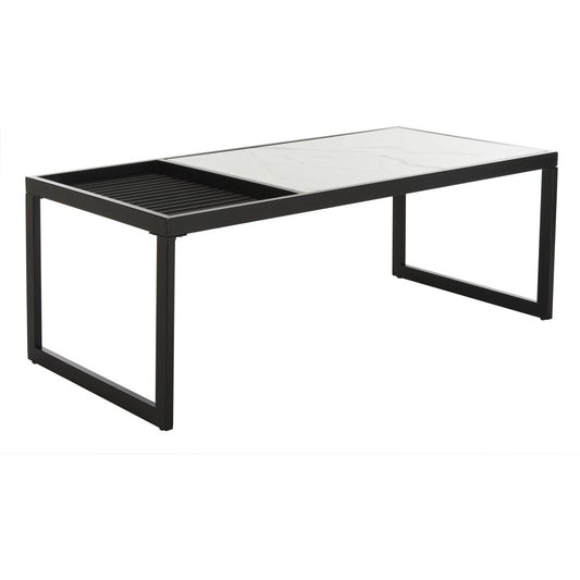 Zuri Coffee Table by Safavieh in white, black. Made from wood in a modern style.