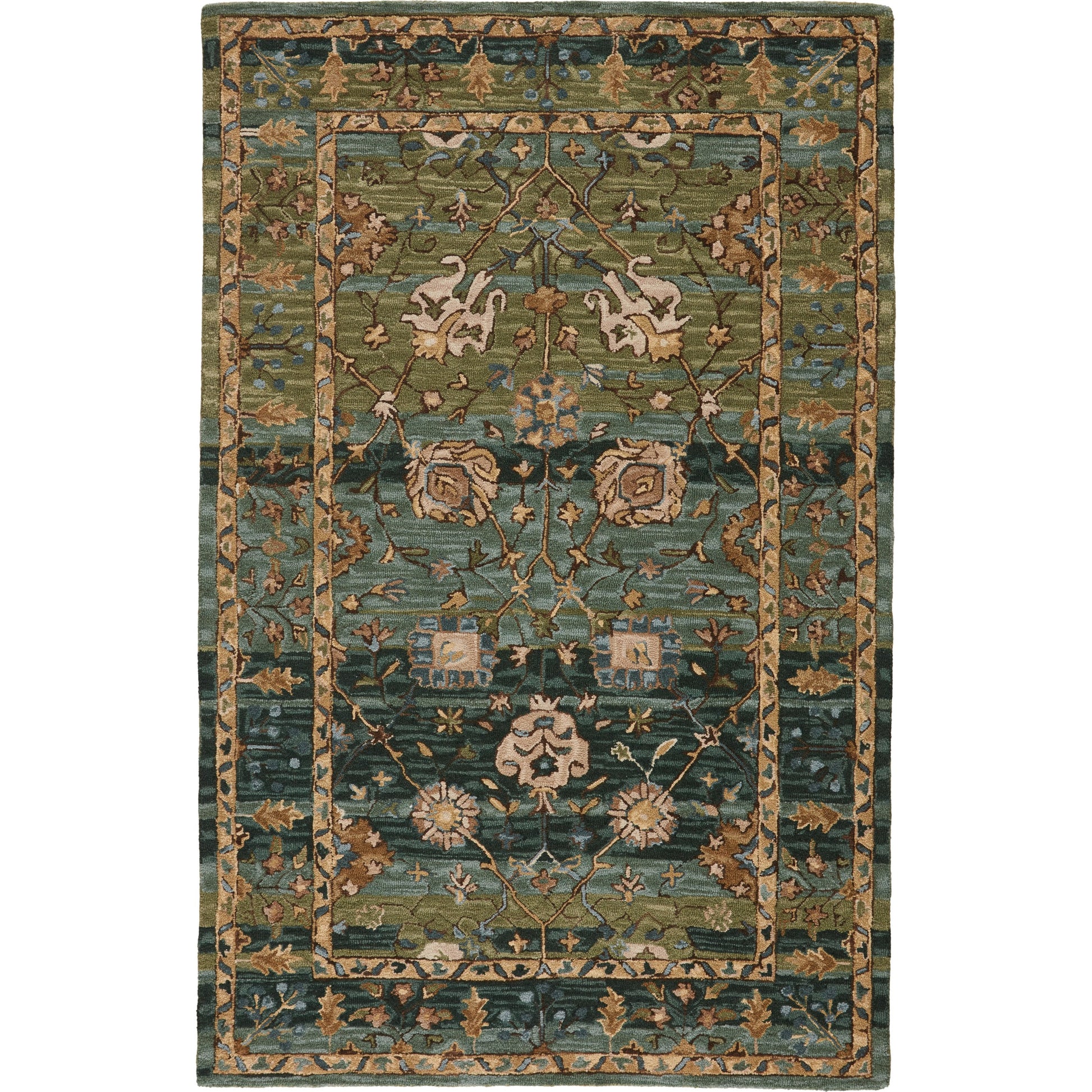 Cardamom COM03 Rug by Jaipur Living in green, blue. Made from 100% wool in a unique style.