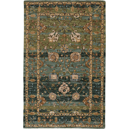 Cardamom COM03 Rug by Jaipur Living in green, blue. Made from 100% wool in a unique style.