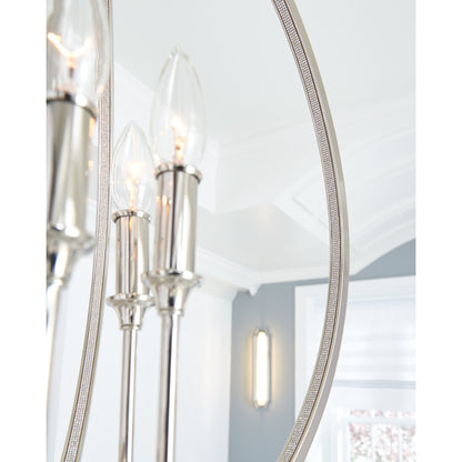 Corinne Globe Pendant by Generation Lighting in polished nickel. Made from unique in a modern style.