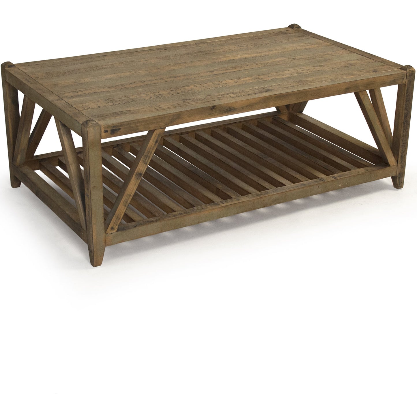 003 S-337772 | Additional Silo | Mathis Coffee Table by Zentique in distressed brown and recycled pine. Made from recycled pine in a cottage & farmhouse style.
