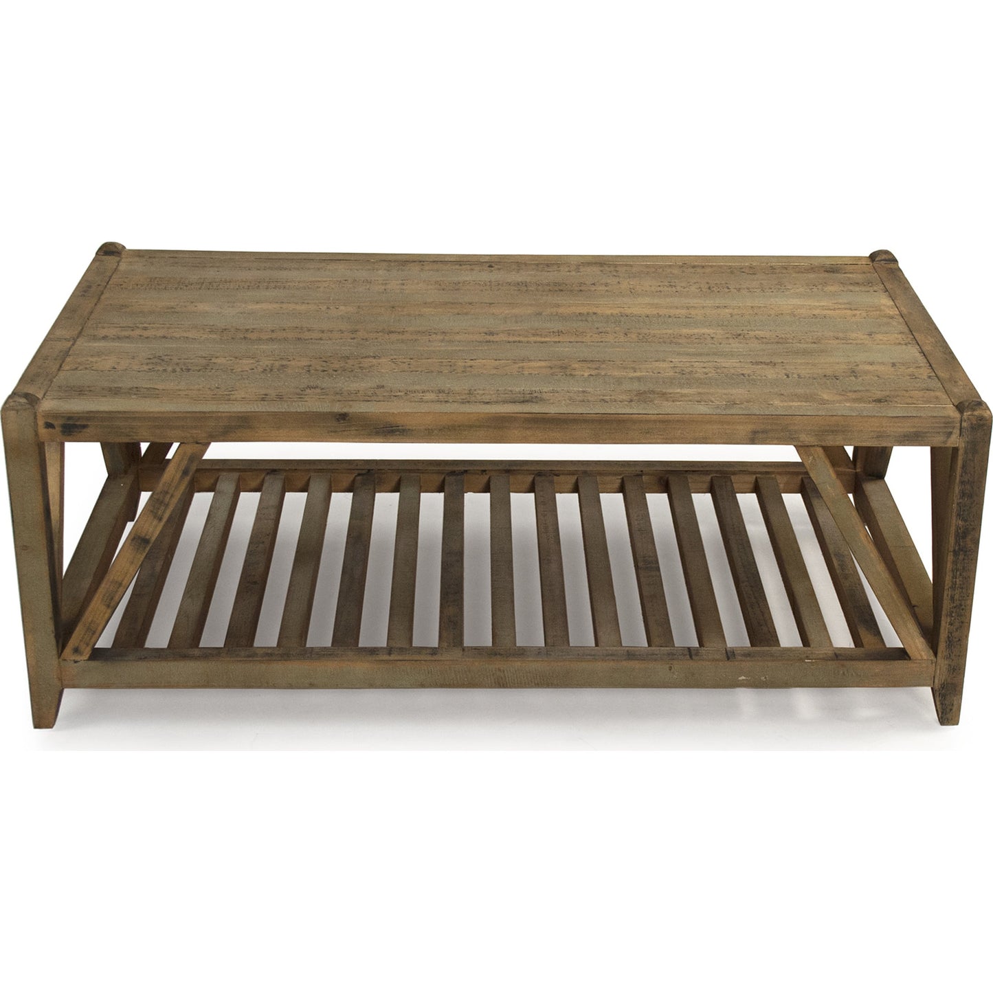 002 S-337772 | Additional Silo | Mathis Coffee Table by Zentique in distressed brown and recycled pine. Made from recycled pine in a cottage & farmhouse style.