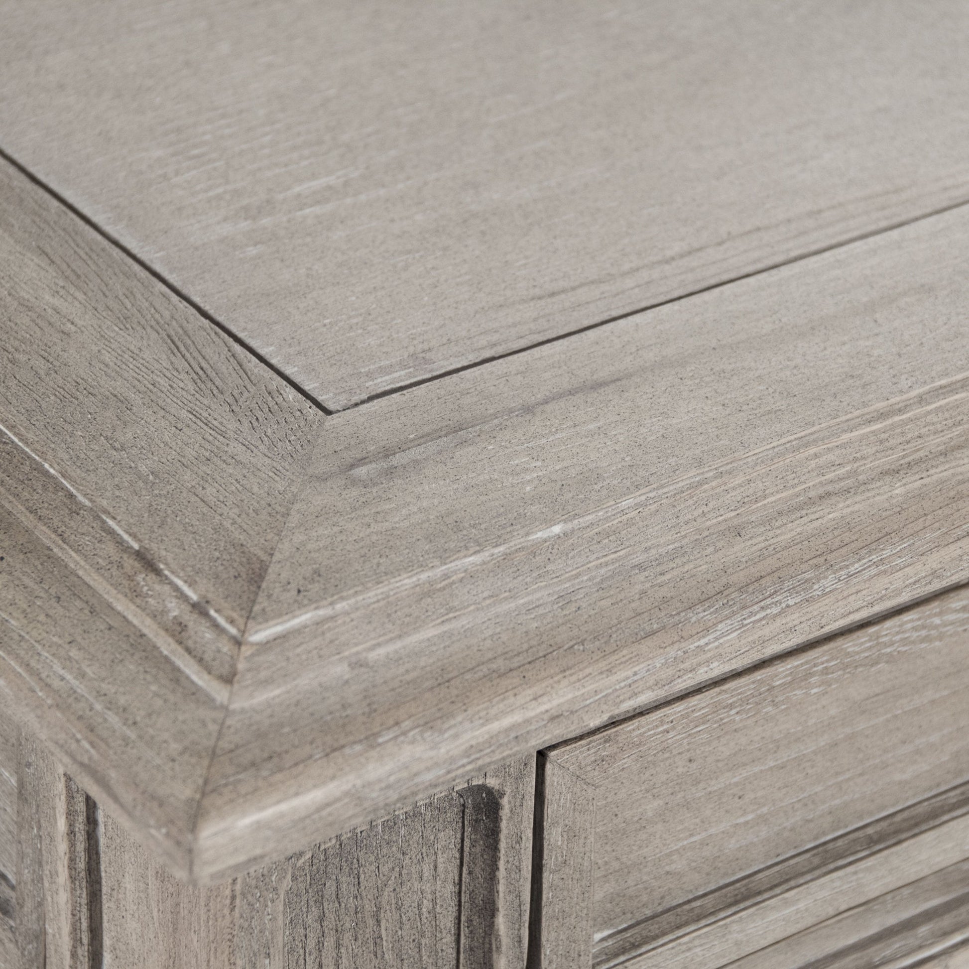 Nadine Dining Table by Zentique in limed gray oak and oak. Made from oak in a traditional style.
