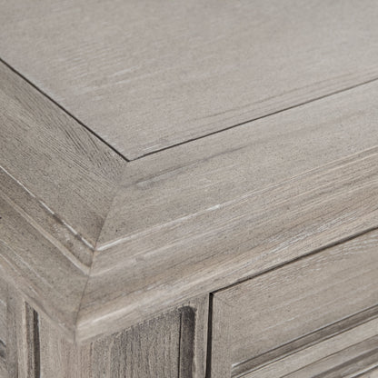 Nadine Dining Table by Zentique in limed gray oak and oak. Made from oak in a traditional style.