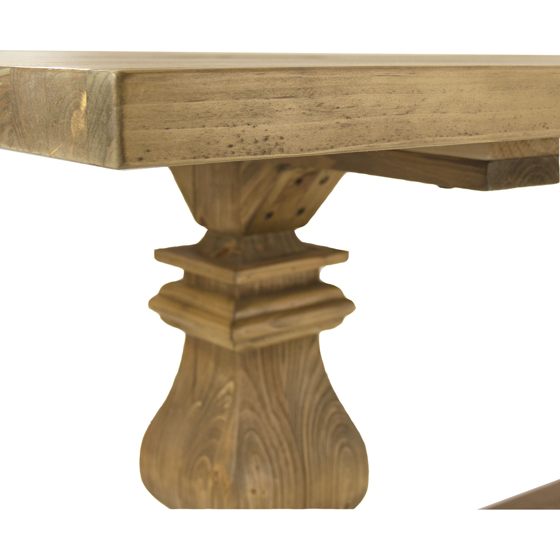 Avery Dining Table by Zentique in stained natural and pine. Made from pine in a cottage & farmhouse style.