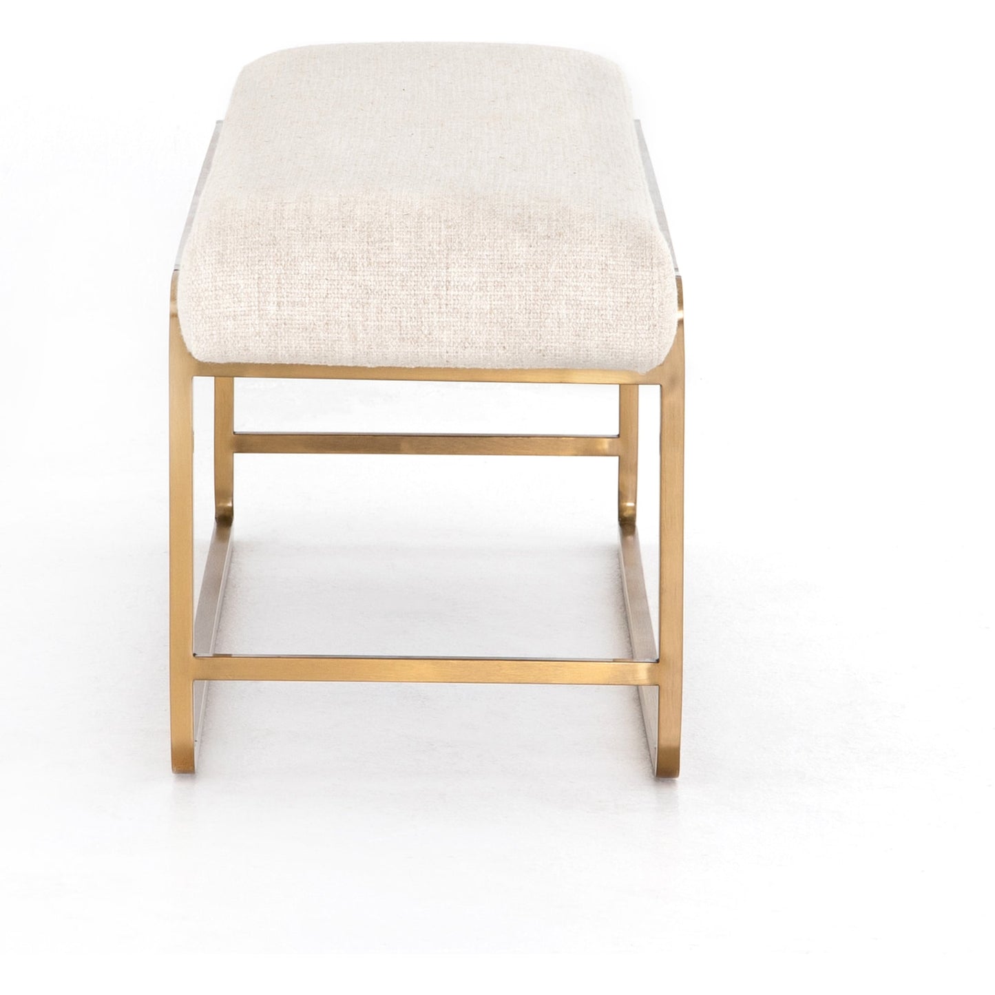 009 SR-810021 | Additional Silo | Sled Bench by Four Hands in thames cream. Made from 66% polyester, 19% acrylic, 15% flax, linen, stainless steel, poplar plywood in a modern style.