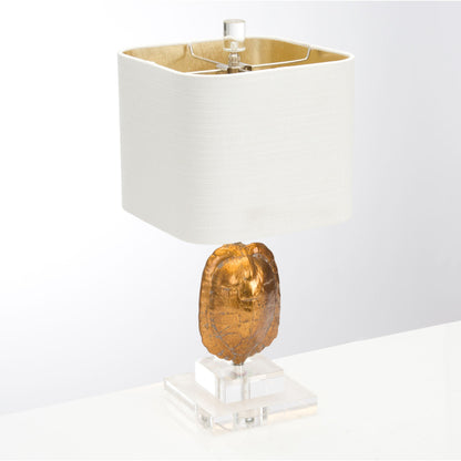 Tortoise Accent Lamp by Couture Lamps in india gold. Made from resin, crystal in a eclectic & global style.