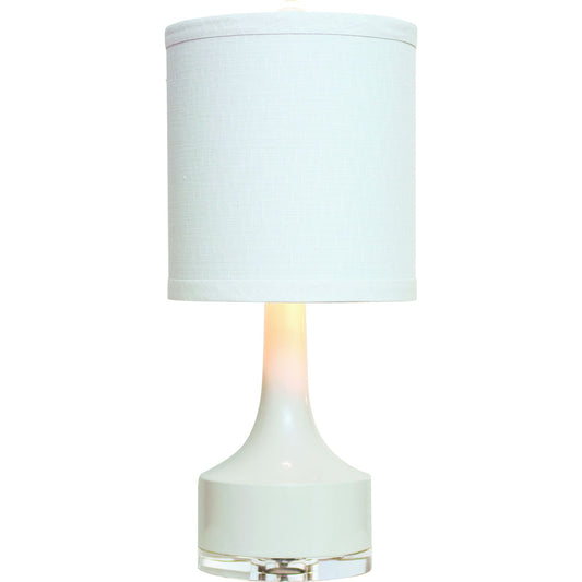 Holmby Table Lamp by Couture Lamps in glossy cream ceramic, k9 optic crystal. Made from unique in a modern style.