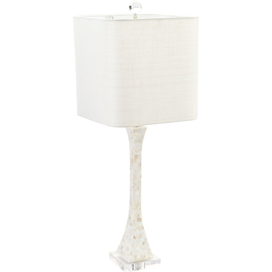 Catalina Table Lamp by Couture Lamps in natural mother of pearl, acrylic. Made from mother of pearl, acrylic in a modern style.