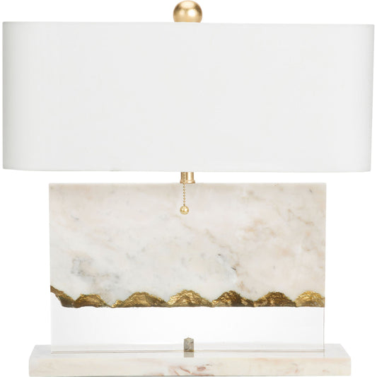 Brentwood Table Lamp by Couture Lamps in white marble, clear resin, gold leaf. Made from marble, clear resin in a modern style.