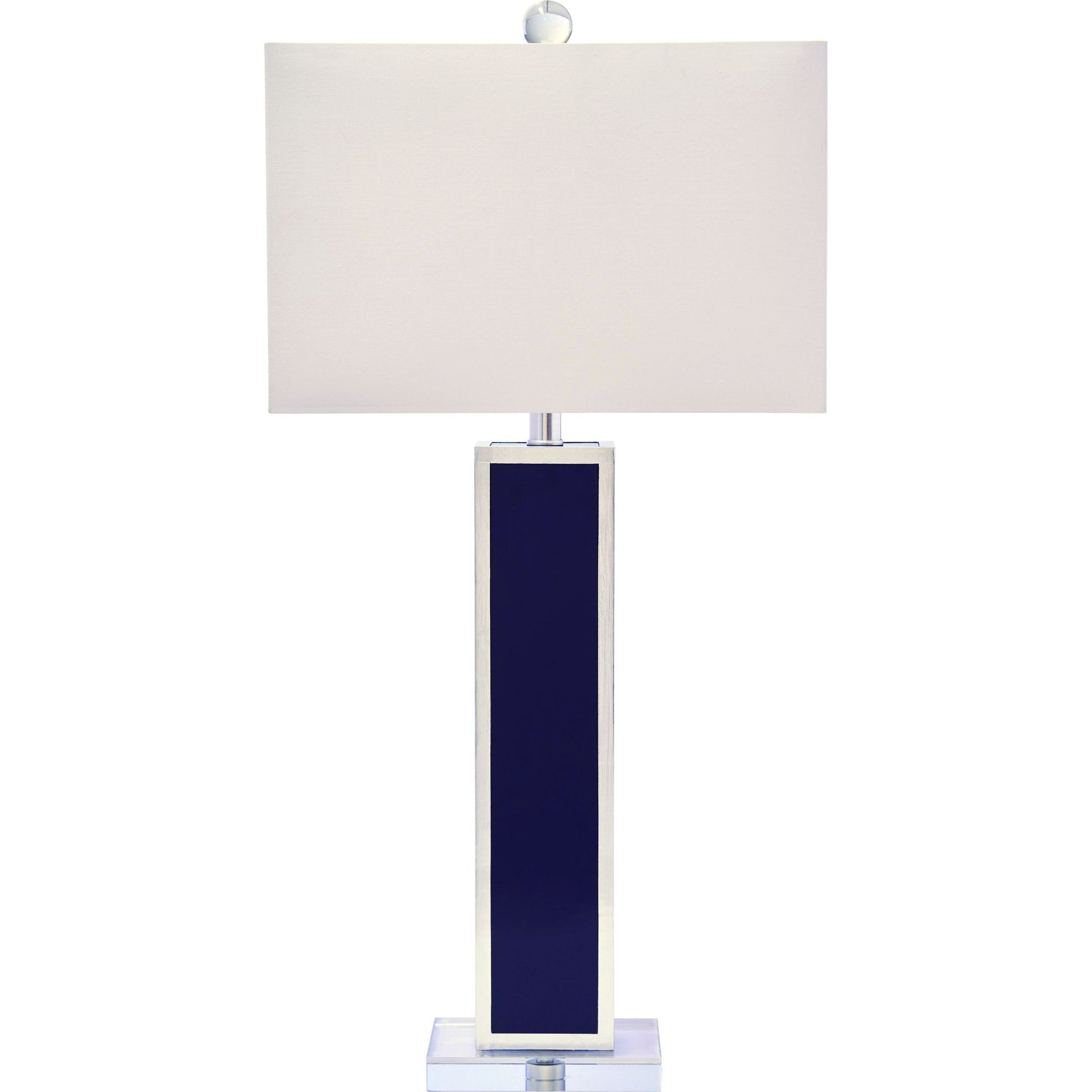 Blair Lamp by Couture Lamps in white, silver leaf, clear optic crystal. Made from resin, mdf, crystal in a transitional style.