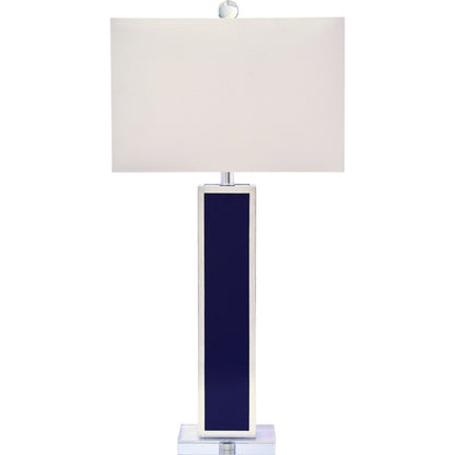 Blair Lamp by Couture Lamps in white, silver leaf, clear optic crystal. Made from resin, mdf, crystal in a transitional style.