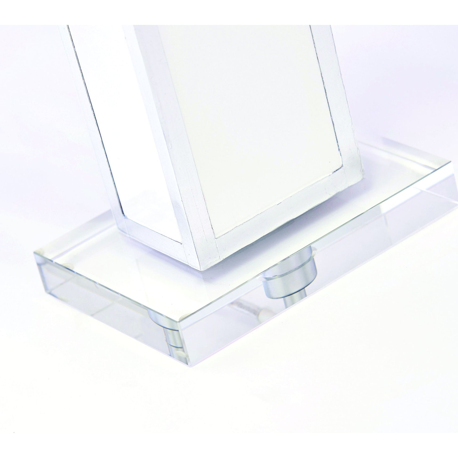 Blair Lamp by Couture Lamps in white, silver leaf, clear optic crystal. Made from resin, mdf, crystal in a transitional style.