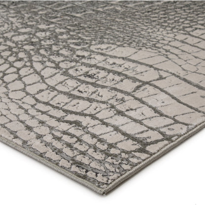 Canberra Rug by Jaipur Living in gray, black. Made from 35% metallic polyester 35% polypropylene 30% polyester in a unique style.