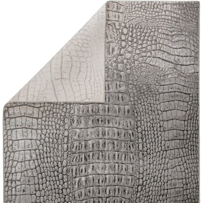 Canberra Rug by Jaipur Living in gray, black. Made from 35% metallic polyester 35% polypropylene 30% polyester in a unique style.