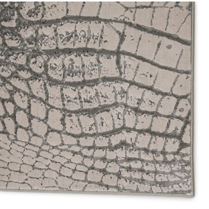 Canberra Rug by Jaipur Living in gray, black. Made from 35% metallic polyester 35% polypropylene 30% polyester in a unique style.
