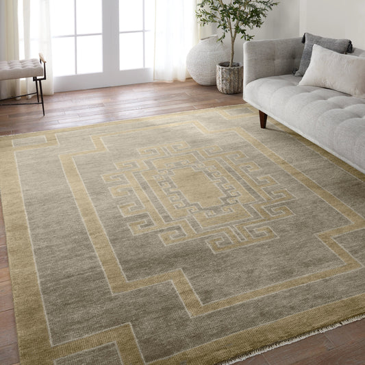 Cyprus CYP06 Rug by Jaipur Living in gray, sage. Made from 100% wool in a unique style.