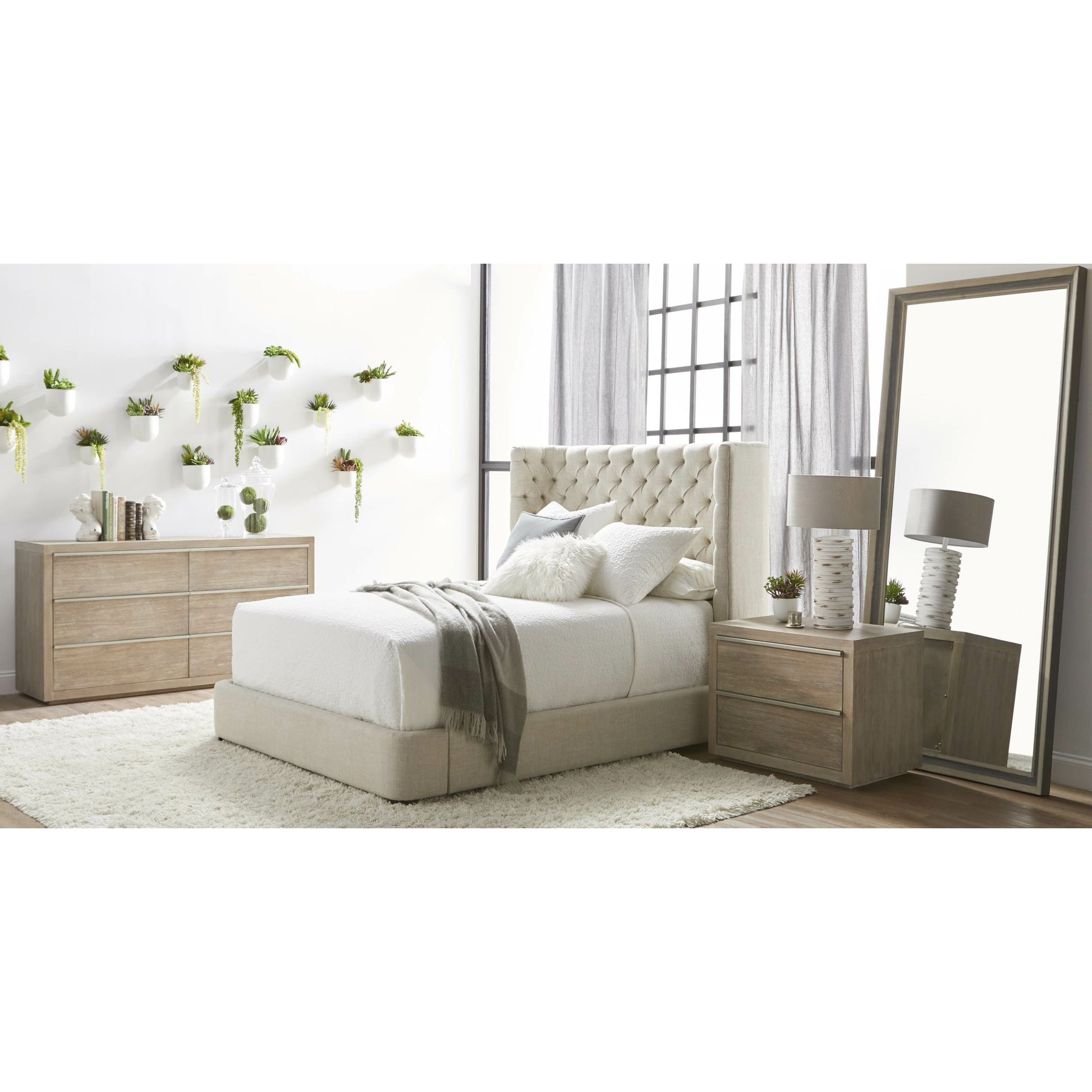 Caden Mirror by Essentials For Living in cream elm, gray pine. Made from reclaimed elm, reclaimed pine, glass in a modern style.