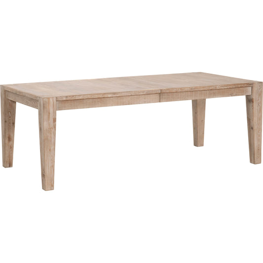 Canal Dining Table by Essentials For Living in smoke gray pine, brushed gold inlay. Made from reclaimed pine, reclaimed pine veneer, metal in a cottage & farmhouse style.