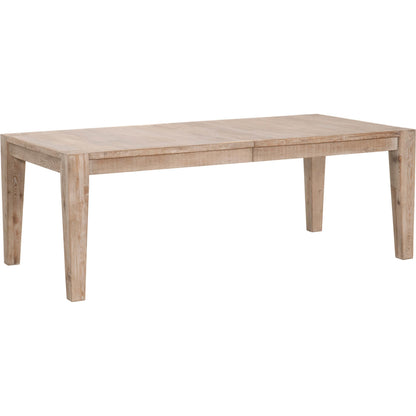 Canal Dining Table by Essentials For Living in smoke gray pine, brushed gold inlay. Made from reclaimed pine, reclaimed pine veneer, metal in a cottage & farmhouse style.