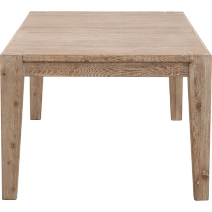 Canal Dining Table by Essentials For Living in smoke gray pine, brushed gold inlay. Made from reclaimed pine, reclaimed pine veneer, metal in a cottage & farmhouse style.