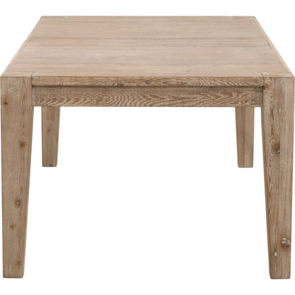 Canal Dining Table by Essentials For Living in smoke gray pine, brushed gold inlay. Made from reclaimed pine, reclaimed pine veneer, metal in a cottage & farmhouse style.