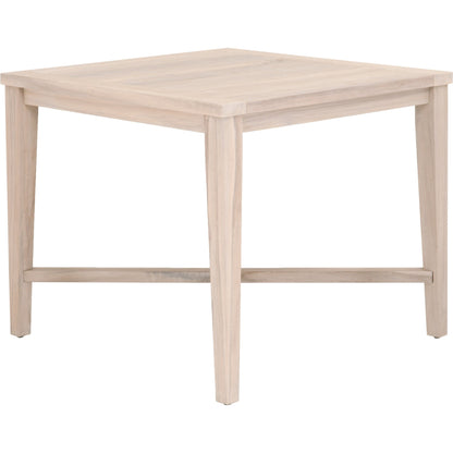 Carmel Square Counter Table by Essentials For Living in gray. Made from solid teak in a coastal style.