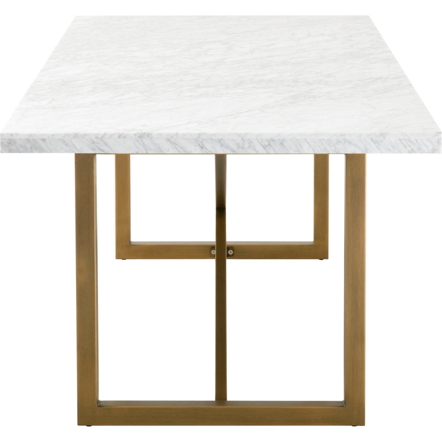 003 SR-387137 | Additional Silo | Carrera Dining Table by Essentials For Living in white carrera marble, brushed gold. Made from marble veneer over mdf, metal in a modern style.