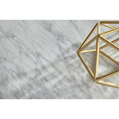 Carrera Nesting Accent Table by Essentials For Living in white carrera marble, brushed gold. Made from marble veneer over mdf, metal in a modern style.