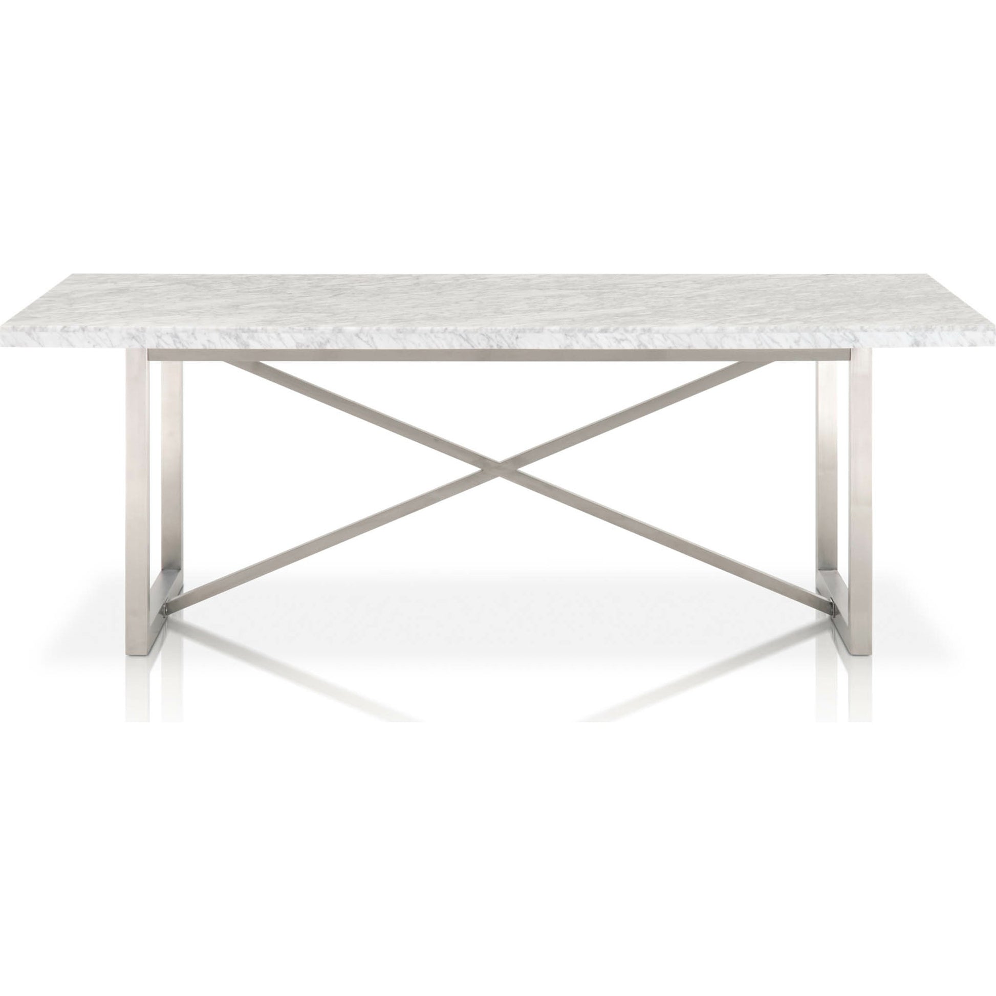 Carrera Dining Table by Essentials For Living in white carrera marble, brushed gold. Made from marble veneer over mdf, metal in a modern style.